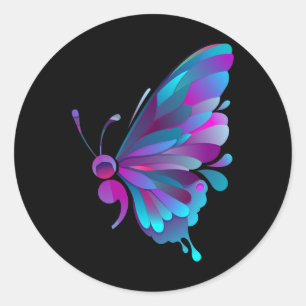 Sticker Rond Semicolon Papillon semi-côlon Tatouage santé menta