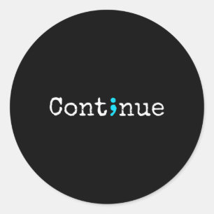 Sticker Rond Semicolon Santé mentale &amp; Prévention du suicid
