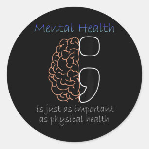 Sticker Rond Semicolon Sensibilisation à la santé mentale Santé