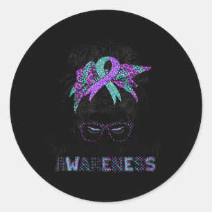 Sticker Rond Semicolon Suicide Sensibilisation Messagerie Cheve