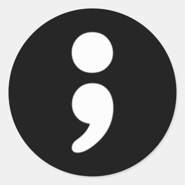 Sticker Rond Semicolon Tal Health Matters Mois de sensibilisati (Devant)