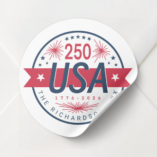 Sticker Rond Semiquincentenaire des États-Unis 250e anniversair