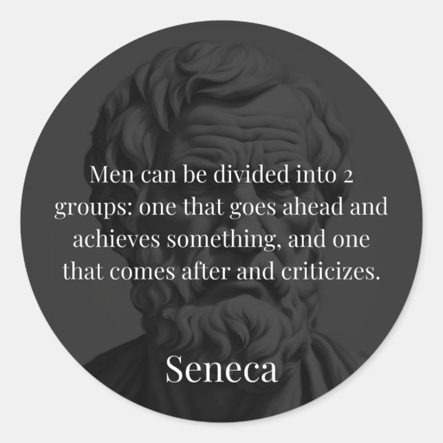 Sticker Rond Seneca's Division : Les Doers et les Critiques (Devant)