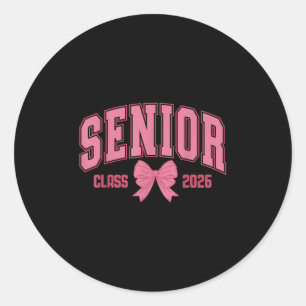 Sticker Rond Senior 2026 Bow Coquette 2026 Senior Girls
