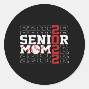 Sticker Rond Senior Baseball Mom 2022 Senior Mama High School G