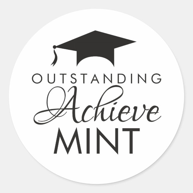 Sticker Rond Senior Class of 2026 Graduation Party Mint  (Devant)