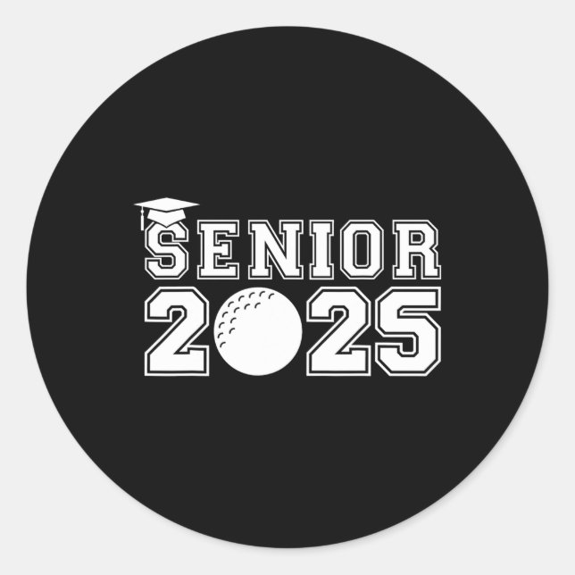 Sticker Rond Senior Golf Cl Of 2025 Graduate School (Devant)