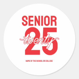 Sticker Rond Senior twenty 25 Graduation gift
