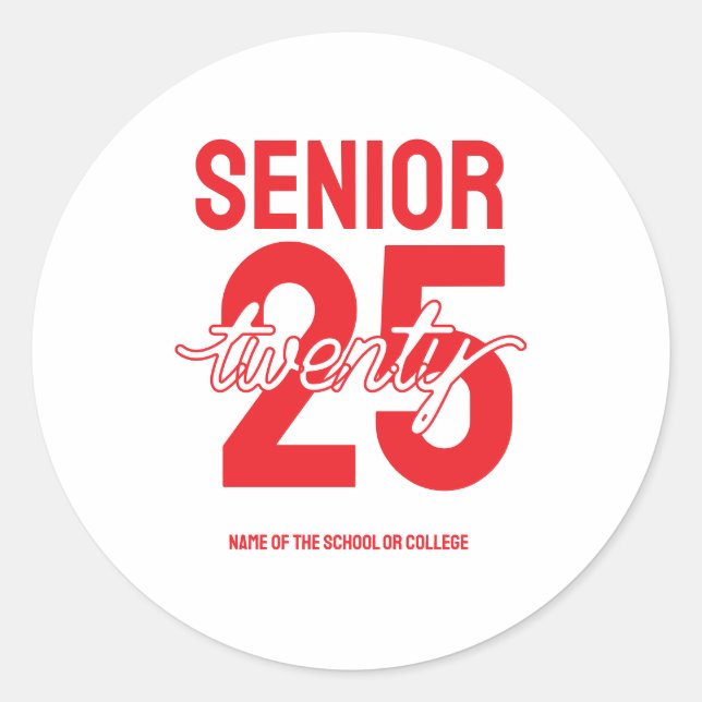 Sticker Rond Senior twenty 25 Graduation gift (Devant)