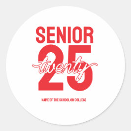 Sticker Rond Senior twenty 25 Graduation gift