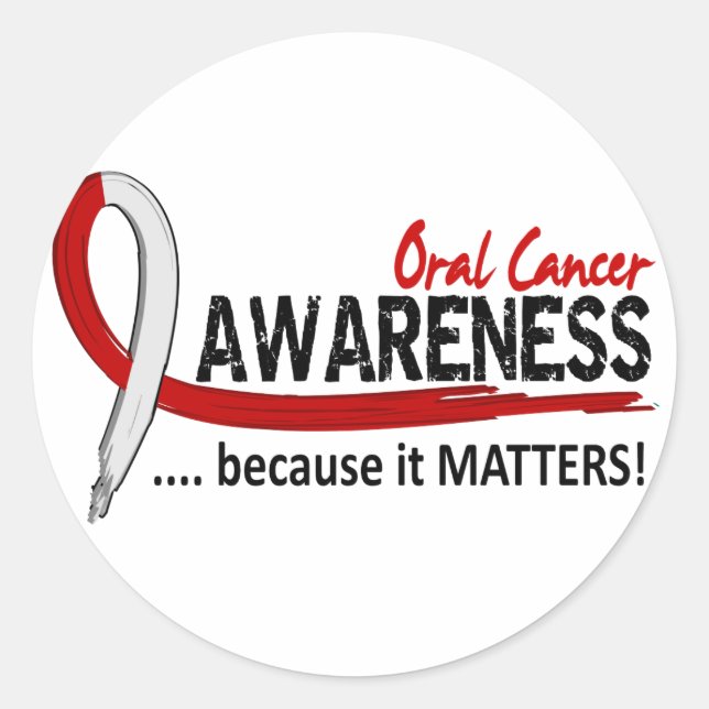 Sticker Rond Sensibilisation 2 Cancer oral (Devant)