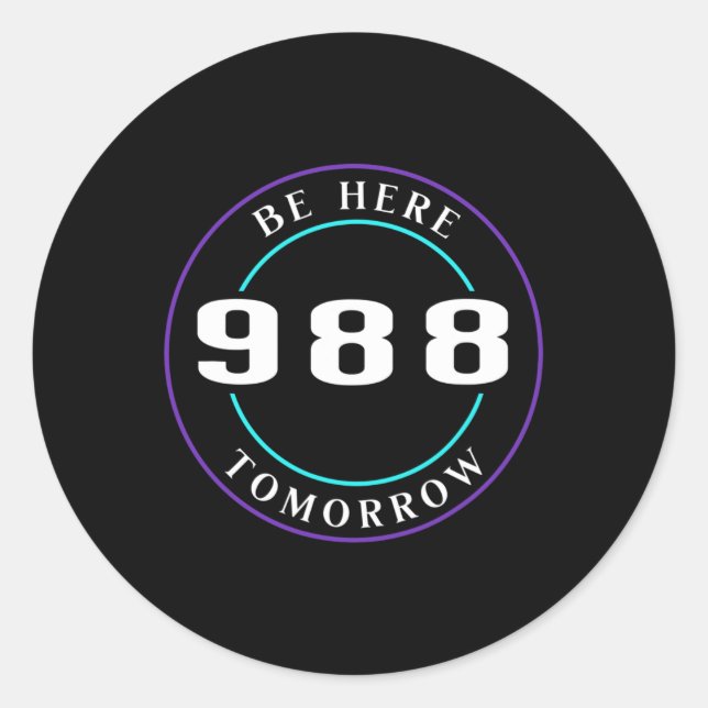 Sticker Rond Sensibilisation 988 - Prévention du suicide (Devant)