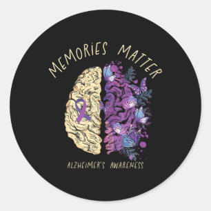 Sticker Rond Sensibilisation à la démence d'Heimerheimer Brain