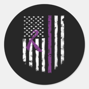 Sticker Rond Sensibilisation à la fibrose kystique Drapeau amér