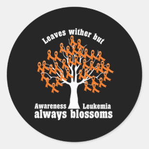 Sticker Rond Sensibilisation à la leucémie de l'arbre du ruban