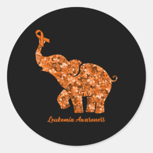 Sticker Rond Sensibilisation à la leucémie de l'éléphant de fle