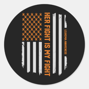 Sticker Rond Sensibilisation à la leucémie Drapeau américain Ca