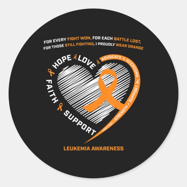 Sticker Rond Sensibilisation à la leucémie Hommes Femmes Enfant (Devant)