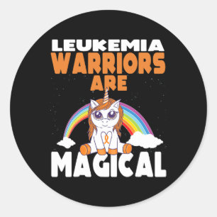 Sticker Rond Sensibilisation à la leucémie Licorne magique mign
