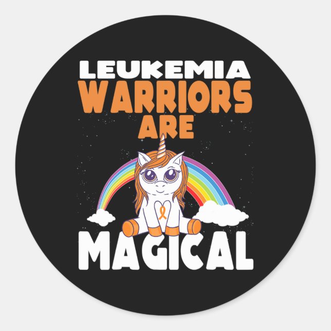 Sticker Rond Sensibilisation à la leucémie mignon Magique Unico (Devant)