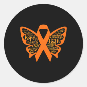 Sticker Rond Sensibilisation à la leucémie papillon