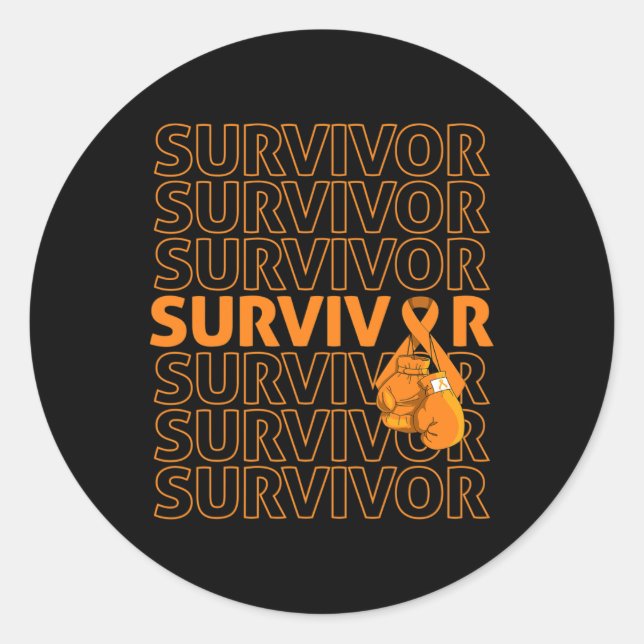 Sticker Rond Sensibilisation à la leucémie Survivor Orange Ribb (Devant)