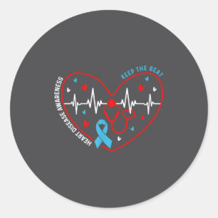 Sticker Rond Sensibilisation à la maladie cardiaque Survivant d