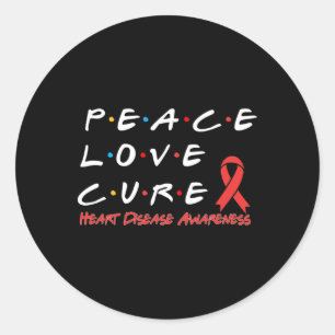 Sticker Rond Sensibilisation à la maladie Paix amour guérison