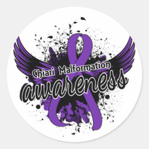 Sticker Rond Sensibilisation à la malformation de Chiari 16