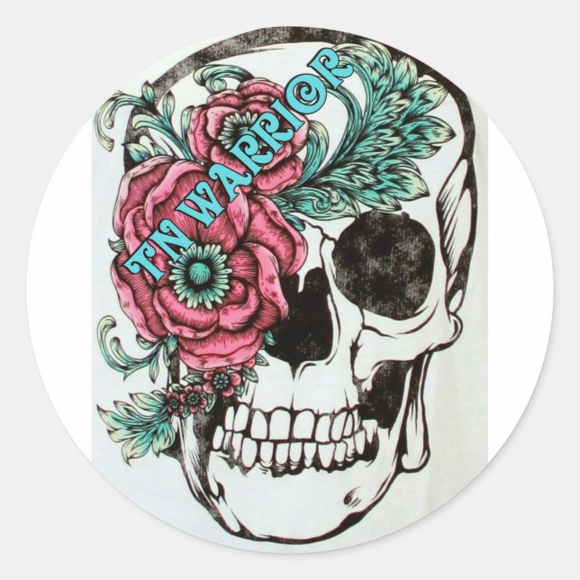 Sticker Rond Sensibilisation à la neuralgie trigeminale (Devant)