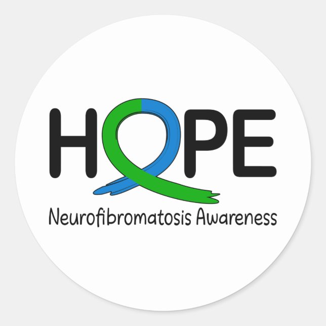 Sticker Rond Sensibilisation à la neurofibromatose Ruban de l'e (Devant)