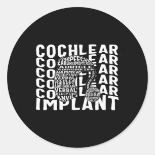 Sticker Rond Sensibilisation à la perte Cochléaire sourd Implan
