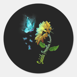 Sticker Rond Sensibilisation à la prévention du suicide des tou