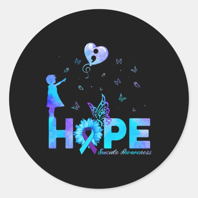 Sticker Rond Sensibilisation à la prévention du suicide des tou (Devant)