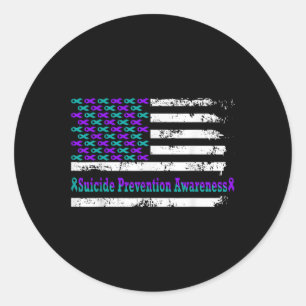 Sticker Rond Sensibilisation à la prévention du suicide Drapeau