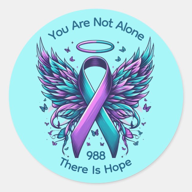 Sticker Rond Sensibilisation à la prévention du suicide Fin Sti (Devant)