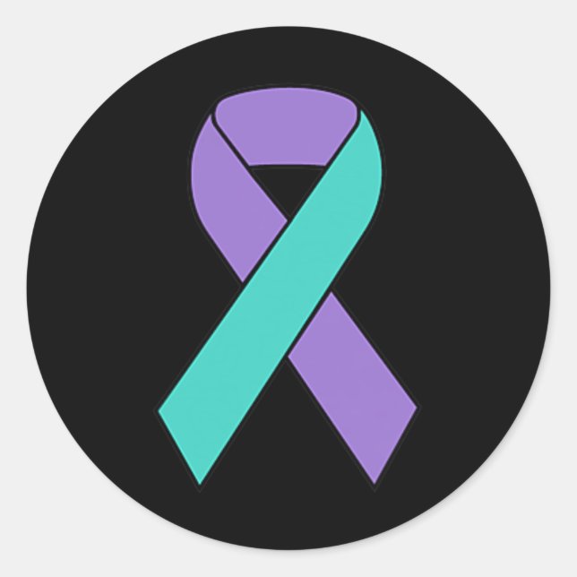 Sticker Rond Sensibilisation à la prévention du suicide Ruban T (Devant)