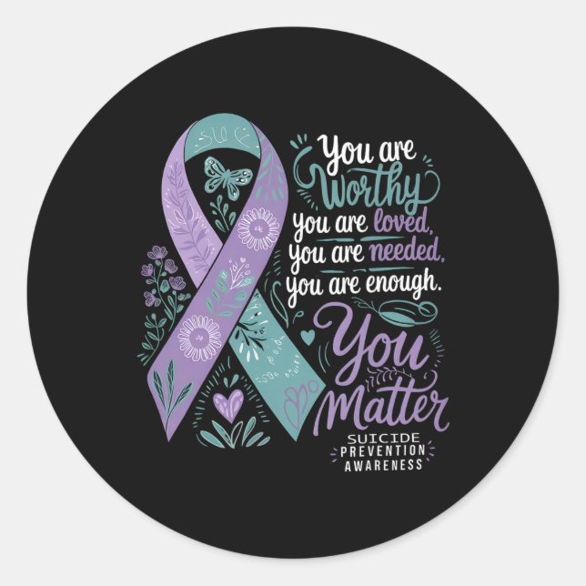 Sticker Rond Sensibilisation à la prévention du suicide Soutien (Devant)