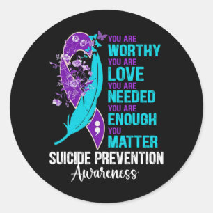 Sticker Rond Sensibilisation à la prévention du suicide Vous êt