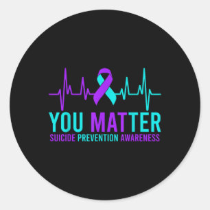 Sticker Rond Sensibilisation à la prévention du suicide Vous Ru