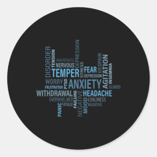 Sticker Rond Sensibilisation à la santé Anxiété Dépression Trou