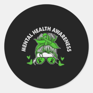 Sticker Rond Sensibilisation à la santé mentale Anxiété sociale