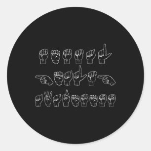 Sticker Rond Sensibilisation à la santé mentale ASL Signal Lang