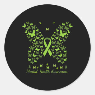 Sticker Rond Sensibilisation à la santé mentale Beurre à ruban