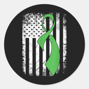 Sticker Rond Sensibilisation à la santé mentale Drapeau américa