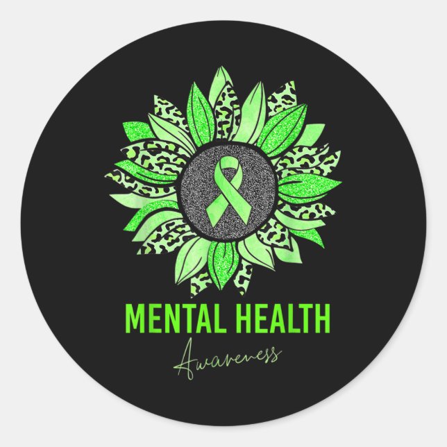 Sticker Rond Sensibilisation à la santé mentale Léopard Tournes (Devant)