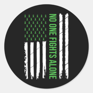 Sticker Rond Sensibilisation à la santé mentale Ribbon vert
