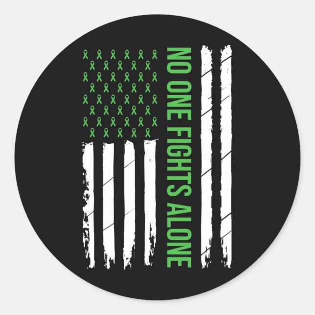 Sticker Rond Sensibilisation à la santé mentale Ribbon vert (Devant)