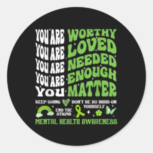 Sticker Rond Sensibilisation À La Santé Mentale S Soutien Motiv