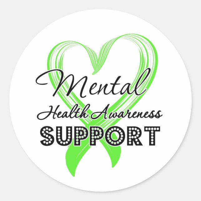 Sticker Rond Sensibilisation à la santé mentale - Soutien (Devant)